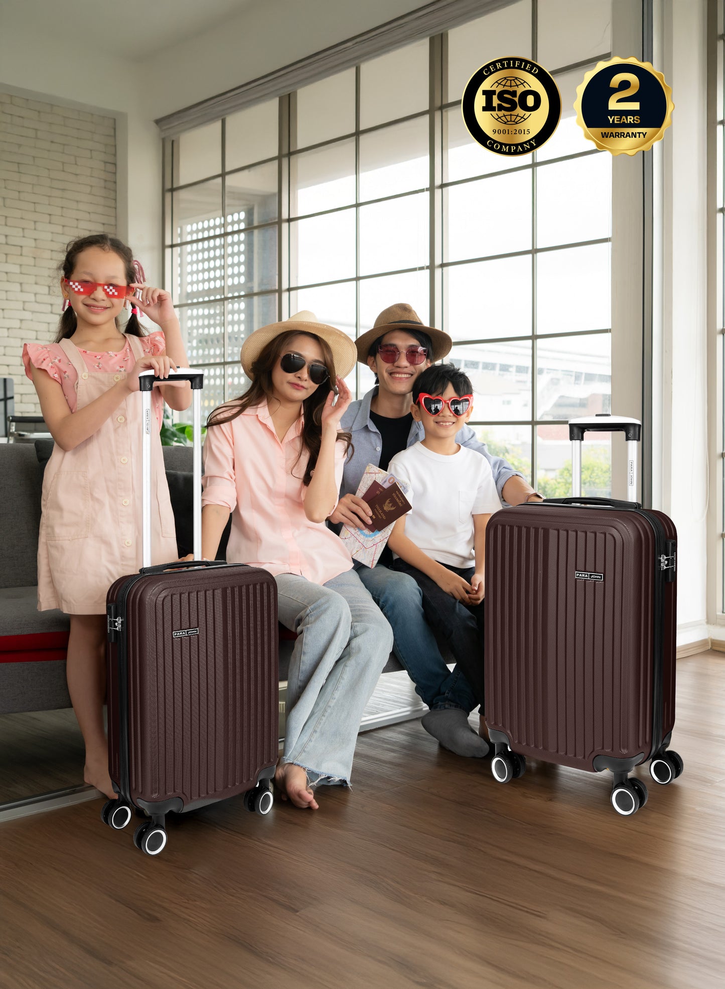 Para John 2-Pieces ABS HardsideTravel Trolley Luggage Set Black PARAJOHN UAE