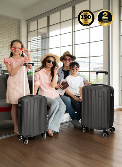 Para John 2-Pieces ABS HardsideTravel Trolley Luggage Set Black PARAJOHN UAE