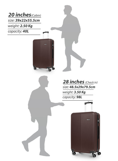 Para John 2-Pieces ABS HardsideTravel Trolley Luggage Set Black PARAJOHN UAE