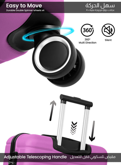 Parajohn 20-Inch Hard Shell Carry-On Luggage Trolley Bag, Lightweight with 360° Spinner Wheels, Durable Travel Suitcase for Cabin and Hand Luggage PARA JOHN