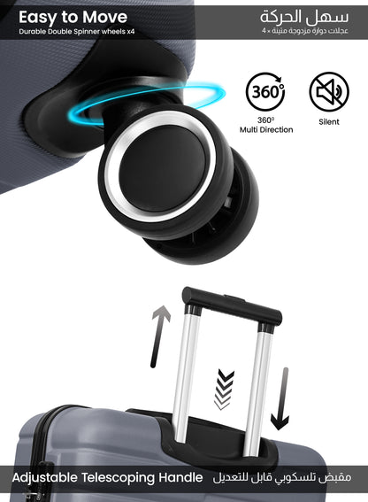 Parajohn 20-Inch Hard Shell Carry-On Luggage Trolley Bag, Lightweight with 360° Spinner Wheels, Durable Travel Suitcase for Cabin and Hand Luggage PARA JOHN