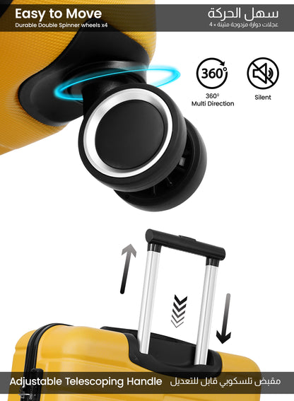 Parajohn 20-Inch Hard Shell Carry-On Luggage Trolley Bag, Lightweight with 360° Spinner Wheels, Durable Travel Suitcase for Cabin and Hand Luggage PARA JOHN