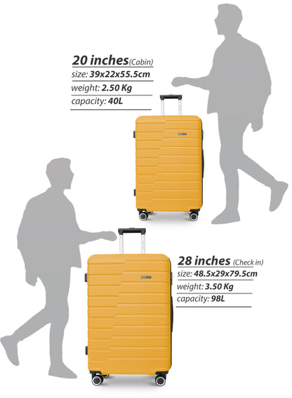 Parajohn 20-Inch Hard Shell Carry-On Luggage Trolley Bag, Lightweight with 360° Spinner Wheels, Durable Travel Suitcase for Cabin and Hand Luggage PARA JOHN