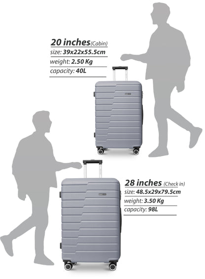 Parajohn 20-Inch Hard Shell Carry-On Luggage Trolley Bag, Lightweight with 360° Spinner Wheels, Durable Travel Suitcase for Cabin and Hand Luggage PARA JOHN