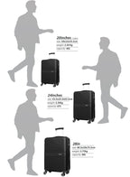 Strato Lightweight ABS Hard Side 8 Spinner Wheels Luggage checked-in Trolley Bag with Lock 24 inch PARAJOHN SAUDI ARABIA