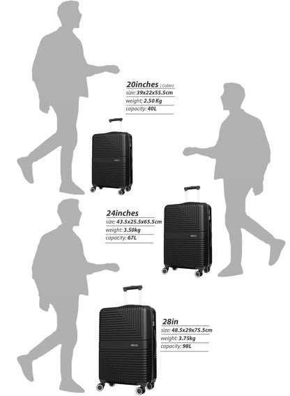 Strato Lightweight ABS Hard Side 8 Spinner Wheels Luggage checked-in Trolley Bag with Lock 24 inch PARAJOHN SAUDI ARABIA