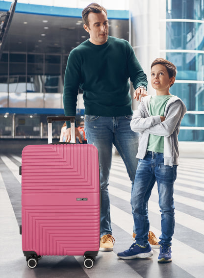 Strato Lightweight ABS Hard Side 8 Spinner Wheel Cabin Luggage / Carry-On Trolley Bag with Lock 20 Inch