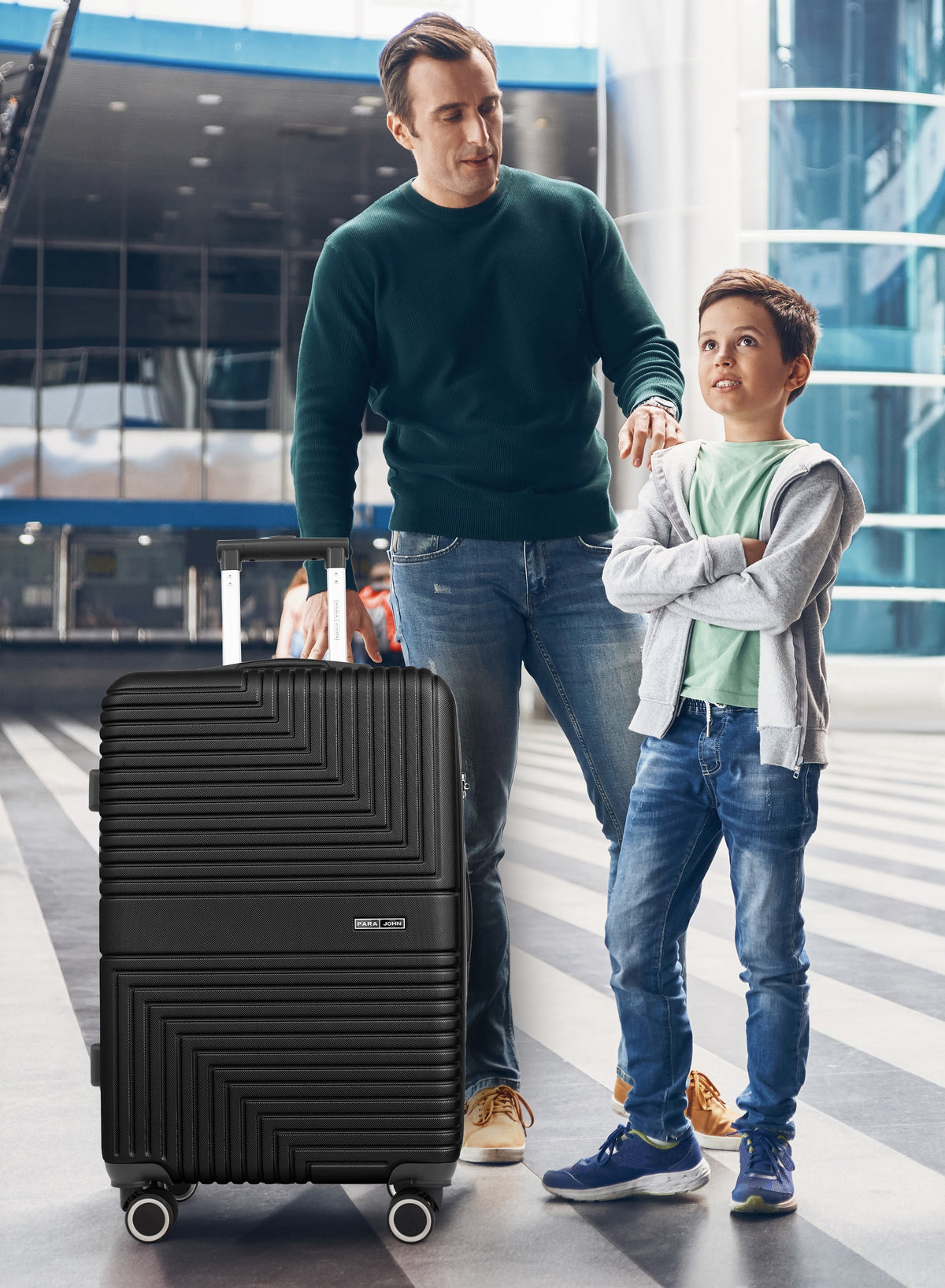 Strato Lightweight ABS Hard Side 8 Spinner Wheel Cabin Luggage / Carry-On Trolley Bag with Lock 20 Inch PARAJOHN SAUDI ARABIA