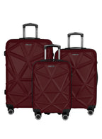 Matrix Set of 3 ABS Hard Case Luggage Trolley Bags with 8 Spinner Wheels and Lock (Small, Medium, Large) PARAJOHN KSA
