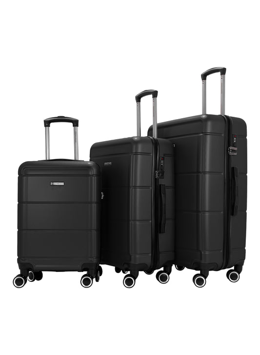 Lightweight 3-Piece ABS Hard-Side Spinner Luggage Trolley Set with TSA Lock and 8 Wheel