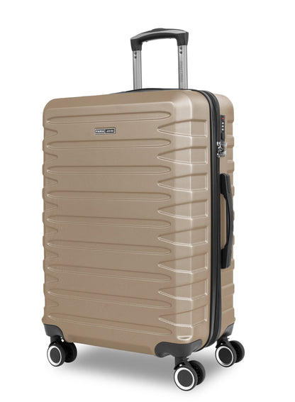 AeroShield Lightweight ABS Hard Side 8 Wheels Spinner Luggage checked in Trolley Bag with Lock 24 Inch PARA JOHN