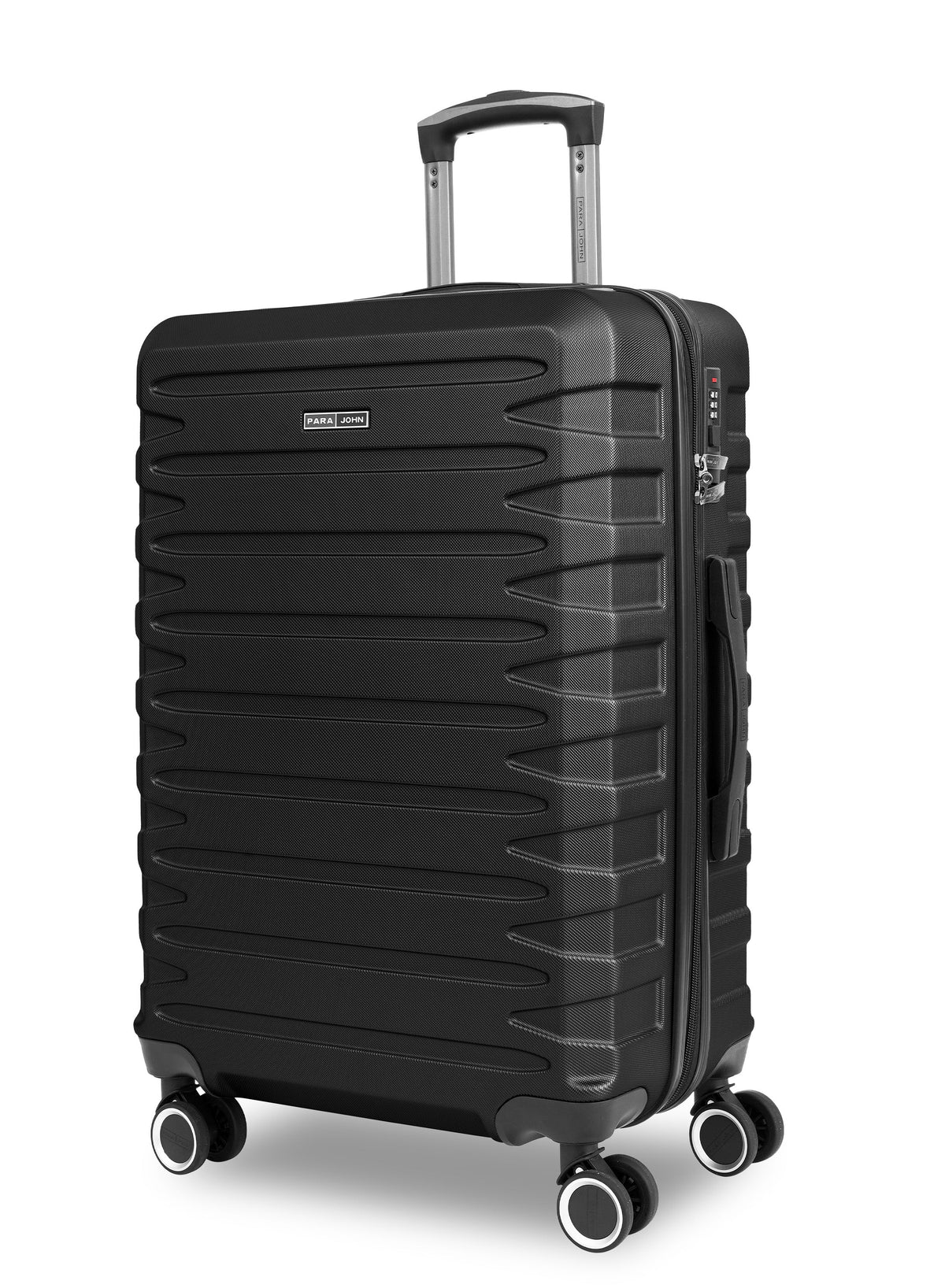 AeroShield Lightweight ABS Hard Side 8 Wheels Spinner Luggage checked in Trolley Bag with Lock 24 Inch PARA JOHN
