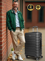 AeroShield Lightweight ABS Hard Side 8 Wheels Spinner Luggage Cabin Trolley Bag with Lock 20 Inch PARA JOHN