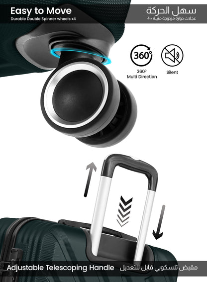 Chevron 20-Inch Cabin-Size (Small) ABS Hard Case Luggage Trolley Bag with 4 Spinner Wheels and Lock PARA JOHN