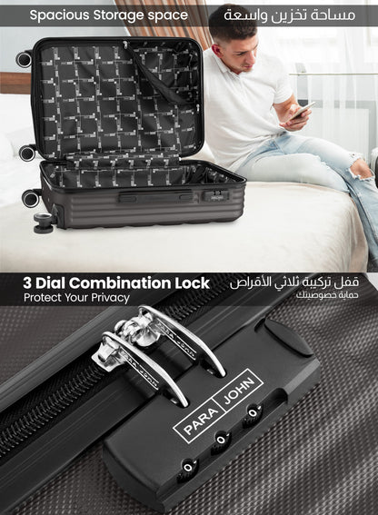 Chevron 24-Inch (Medium) ABS Hard Case Checked-In Luggage Trolley Bag with 4 Spinner Wheels and Lock PARA JOHN