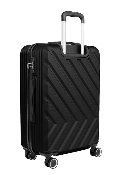 Chevron 24-Inch (Medium) ABS Hard Case Checked-In Luggage Trolley Bag with 4 Spinner Wheels and Lock PARA JOHN