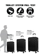 Chevron 28-Inch (Large) ABS Hard Case Checked-In Luggage Trolley Bag with 4 Spinner Wheels and Lock PARA JOHN