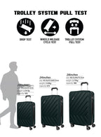 Chevron 20-Inch Cabin-Size (Small) ABS Hard Case Luggage Trolley Bag with 4 Spinner Wheels and Lock PARA JOHN