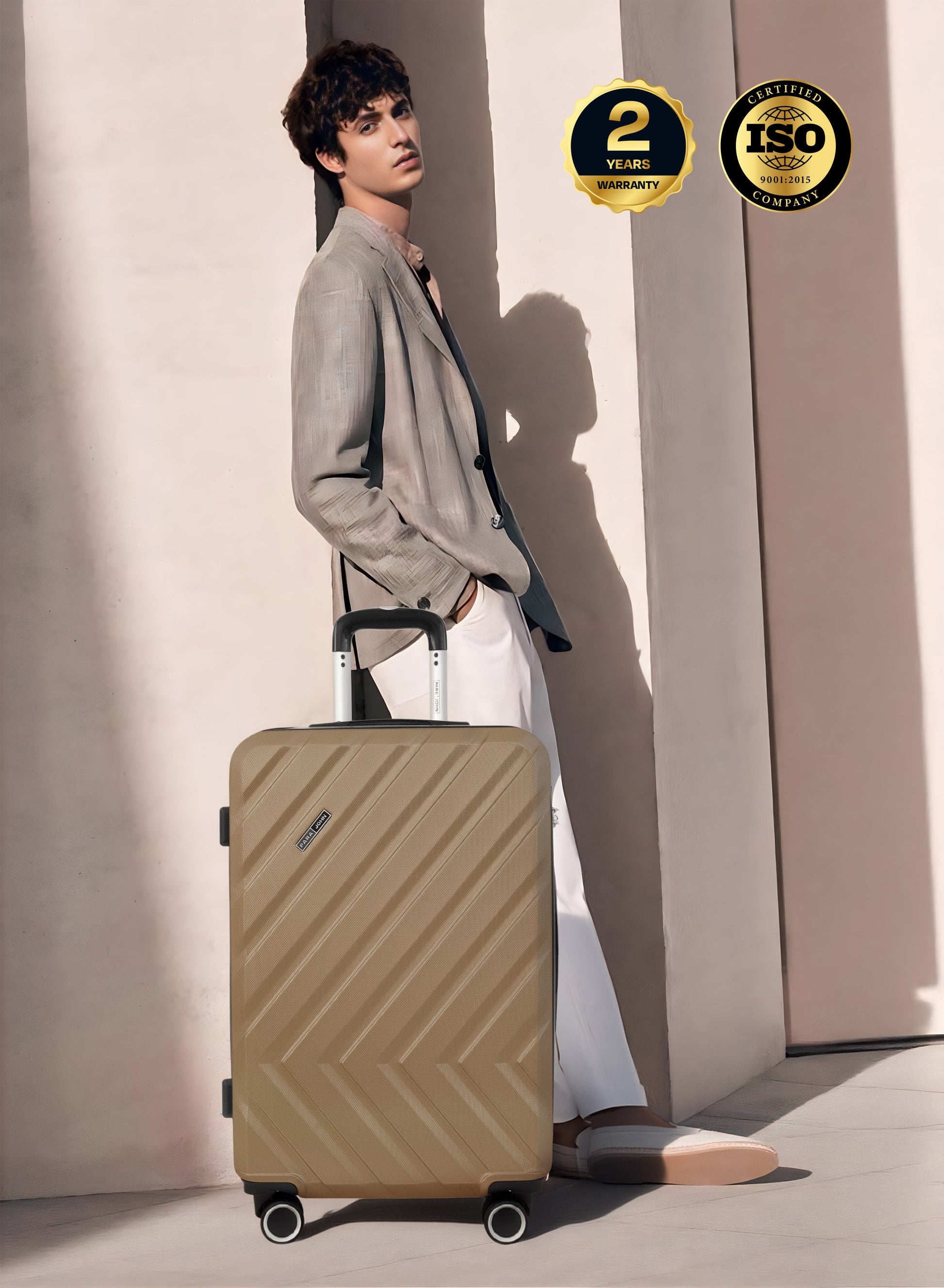 Chevron 28-Inch (Large) ABS Hard Case Checked-In Luggage Trolley Bag with 4 Spinner Wheels and Lock PARA JOHN