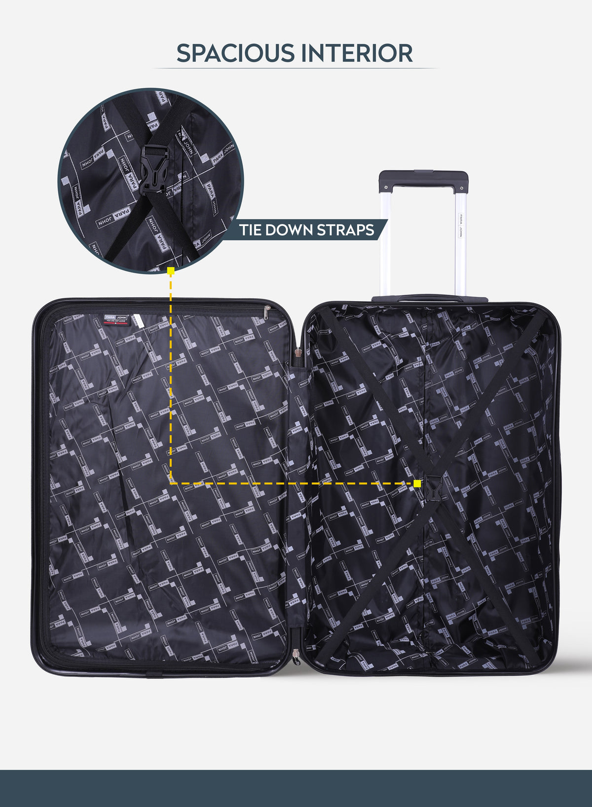 Spiral 20-Inch Cabin-Size (Small) ABS Hard Case Luggage Trolley Bag with 4 Spinner Wheels and Lock PARA JOHN