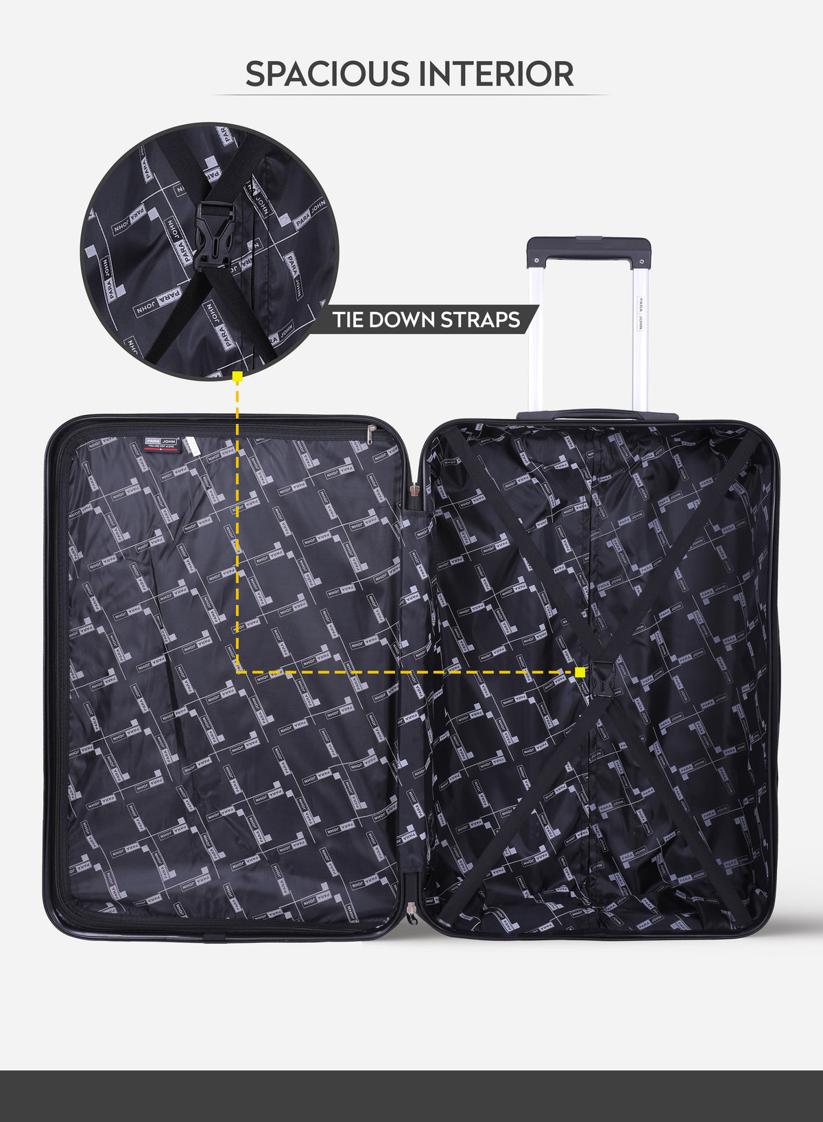 Spiral 20-Inch Cabin-Size (Small) ABS Hard Case Luggage Trolley Bag with 4 Spinner Wheels and Lock PARA JOHN