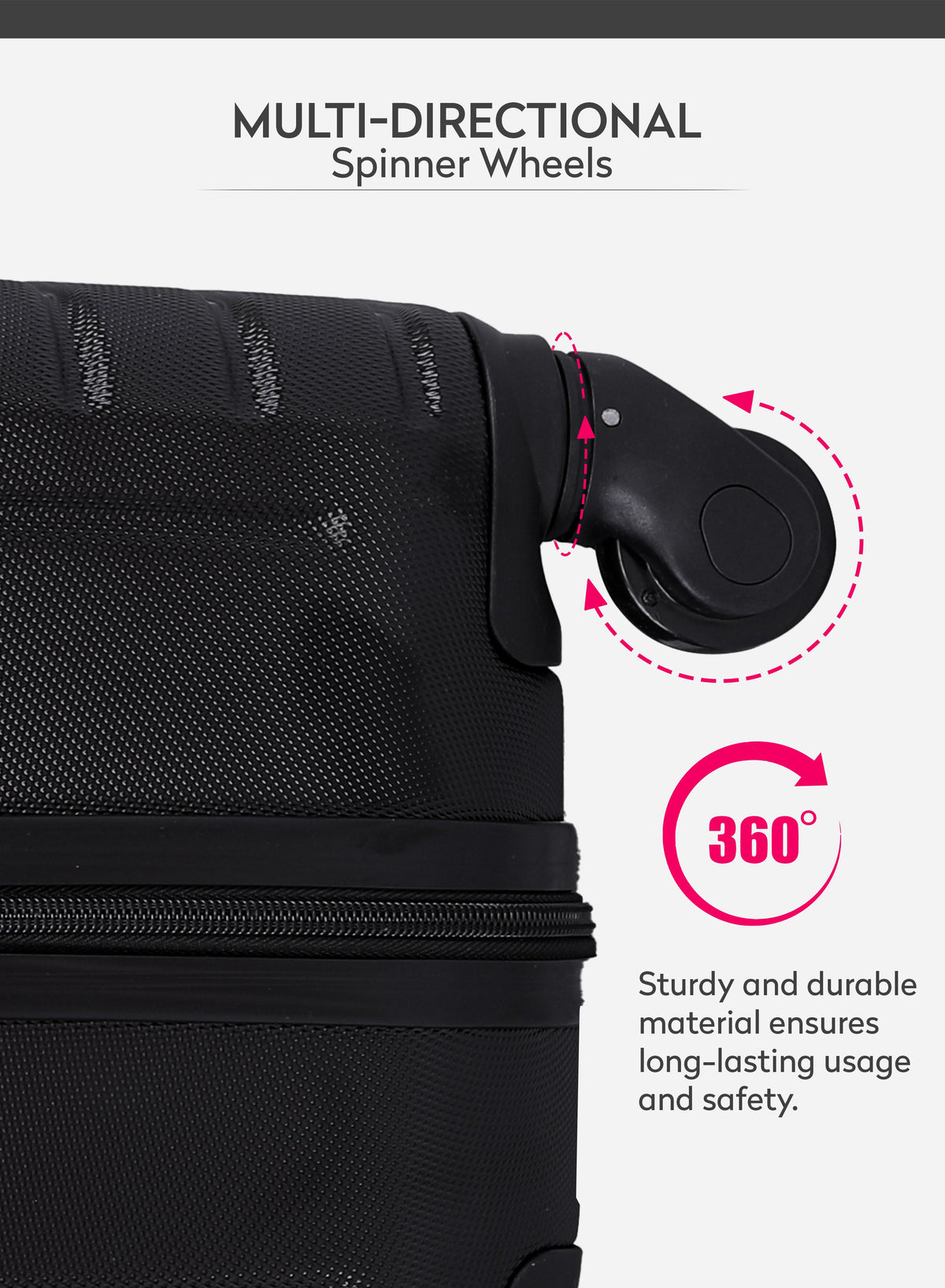 Spiral 20-Inch Cabin-Size (Small) ABS Hard Case Luggage Trolley Bag with 4 Spinner Wheels and Lock PARA JOHN