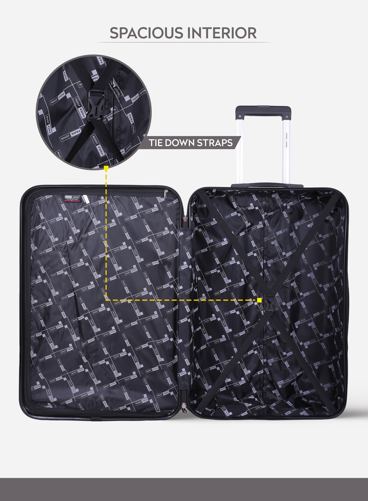 Spiral 20-Inch Cabin-Size (Small) ABS Hard Case Luggage Trolley Bag with 4 Spinner Wheels and Lock PARA JOHN