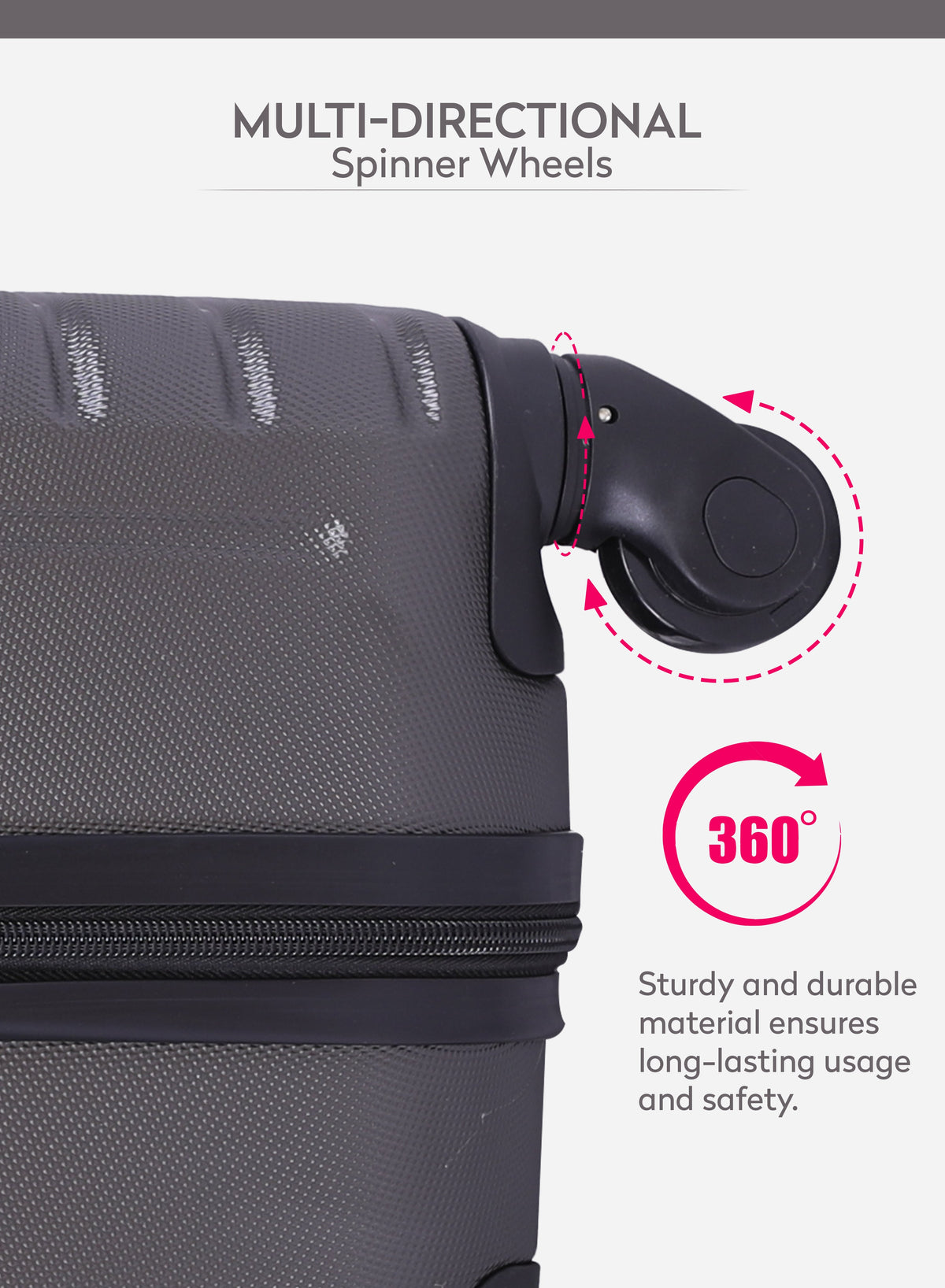 Spiral 20-Inch Cabin-Size (Small) ABS Hard Case Luggage Trolley Bag with 4 Spinner Wheels and Lock PARA JOHN