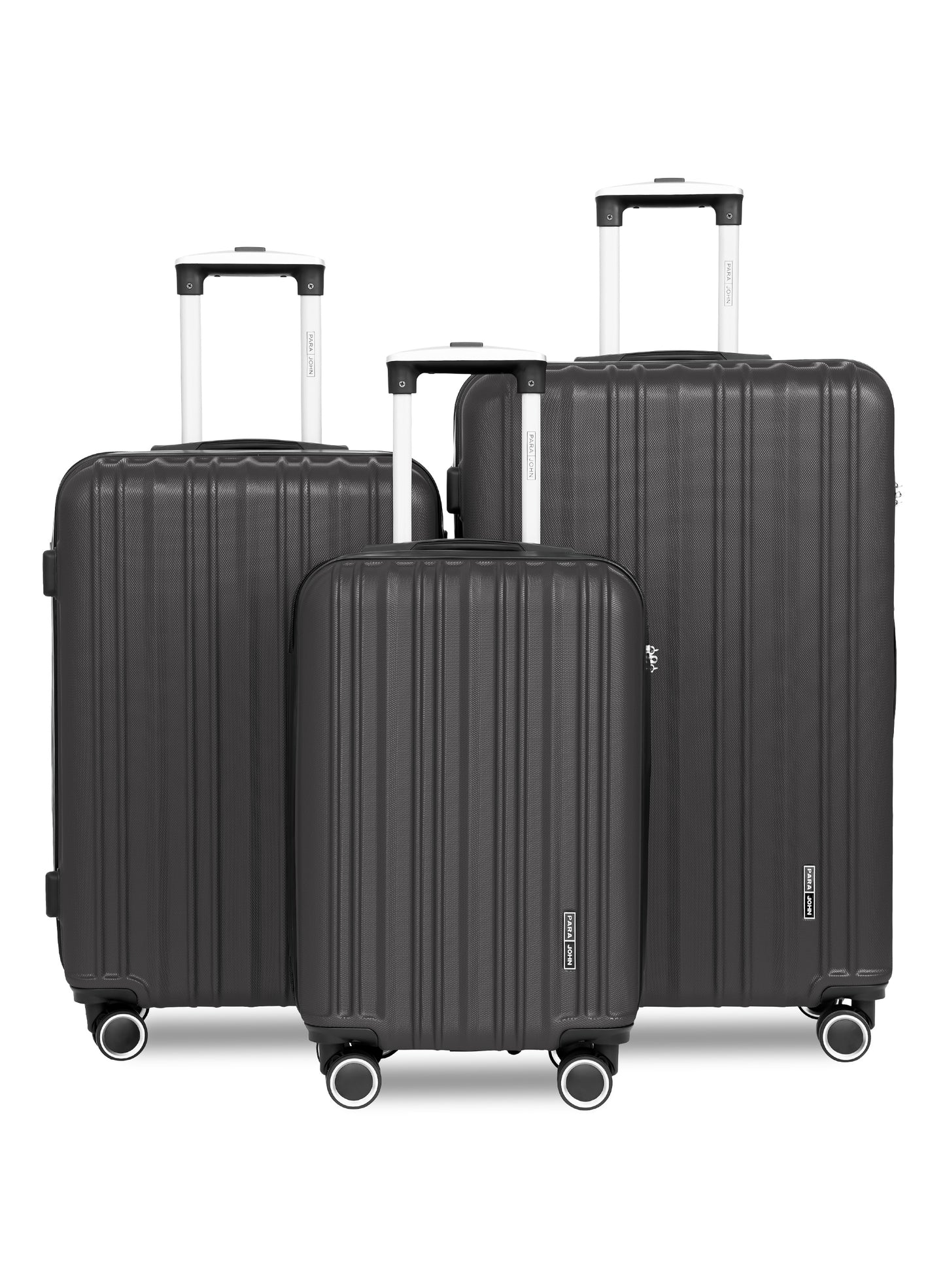 Para John Set of 3 ABS Hard Case Luggage Trolley Bag with 8 Spinner Wheels & Lock – (Small, Medium & Large) PARAJOHN UAE