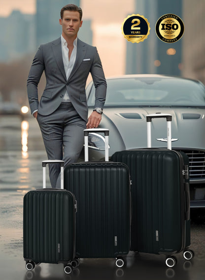 Para John Set of 3 ABS Hard Case Luggage Trolley Bag with 8 Spinner Wheels & Lock – (Small, Medium & Large) PARAJOHN UAE