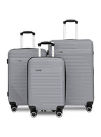 Para John Set of 3 ABS Hard Case Luggage Trolley Bags with 8 Spinner Wheels and Lock – Red (Small, Medium, Large) PARAJOHN UAE