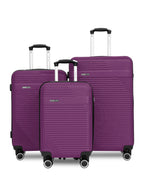 Para John Set of 3 ABS Hard Case Luggage Trolley Bags with 8 Spinner Wheels and Lock – Red (Small, Medium, Large) PARAJOHN UAE