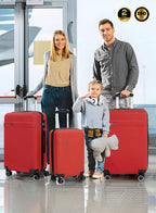 Para John Set of 3 ABS Hard Case Luggage Trolley Bags with 8 Spinner Wheels and Lock – Red (Small, Medium, Large) PARAJOHN UAE