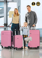 Para John Set of 3 ABS Hard Case Luggage Trolley Bags with 8 Spinner Wheels and Lock – Red (Small, Medium, Large) PARAJOHN UAE