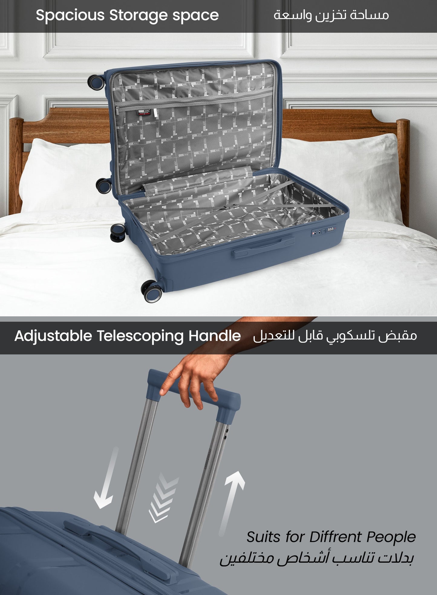 TRIACUT Series 3 Piece Premium Polypropylene Luggage Set PARAJOHN UAE