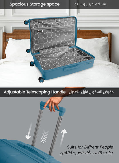 TRIACUT Series 3 Piece Premium Polypropylene Luggage Set PARAJOHN UAE